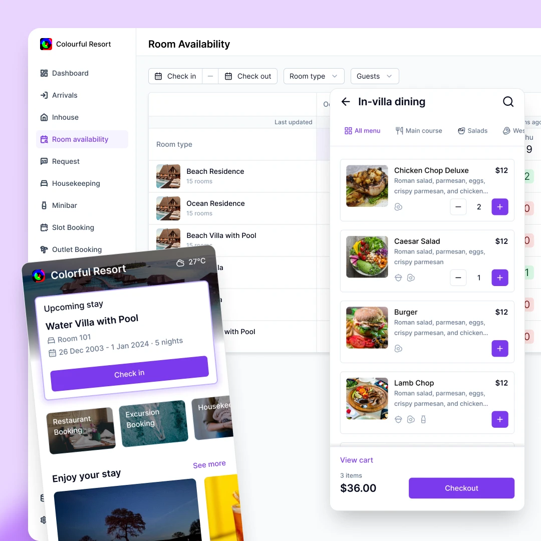 Colourful Resort — hotel management platform